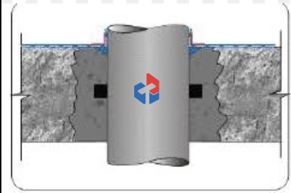 Hướng dẫn chống thấm cổ ống xuyên vách hiệu quả 1 Cấu trúc thi công chống thấm cổ ống xuyên vách dưới ảnh 2D