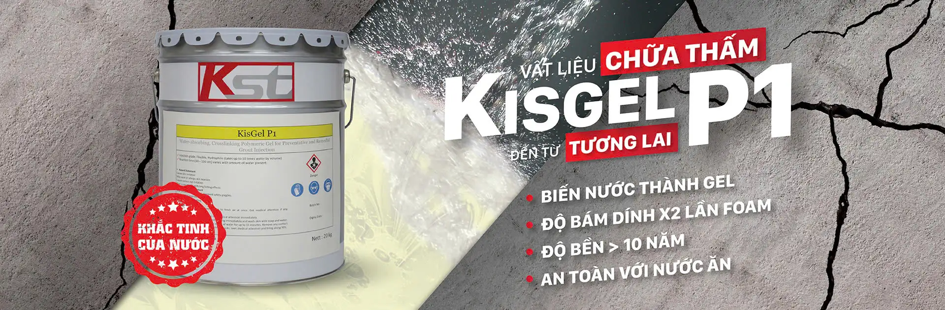 BANNER Sản phẩm sửa chữa thấm Kisgel P1