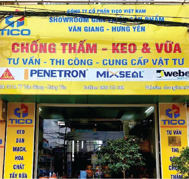 Đại lý phân phối chống thấm của Chống thấm 247 TICO tại Hưng Yên