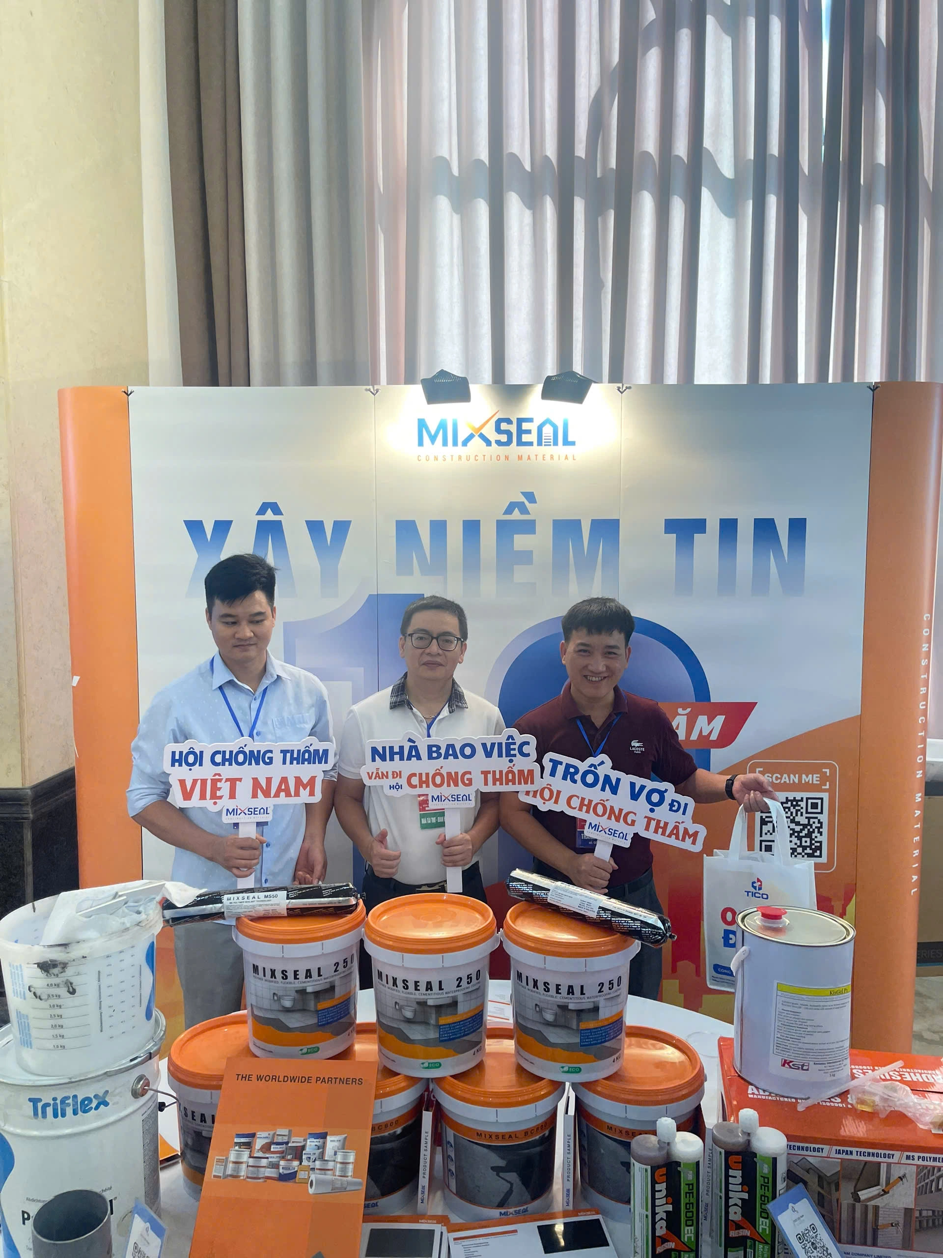 Chống thấm 247 x Mixseal: Giao diện nổi bật trong ngày hội chống thấm lớn nhất Miền Bắc 3 Đồng hành cùng Mixseal ngày hội chống thấm tại thành phố Sầm Sơn